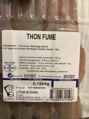 List of product ingredients Thon Fumé Le petit fume 