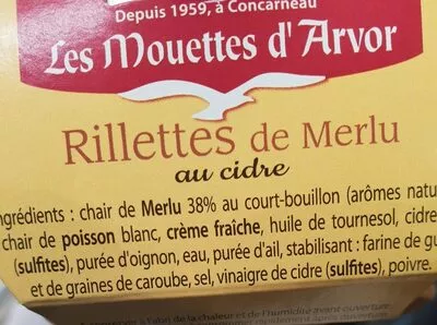 List of product ingredients Rillettes merlu au cidre les mouettes d'arvor 125g