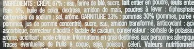 List of product ingredients Crêpes Fourrées à la Pomme Daunat 150 g