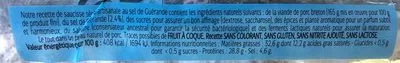 List of product ingredients Saucisse Droite Artisanale au sel de Guérande p'tit breizh 180g