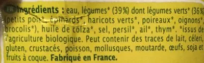 Lista de ingredientes del producto Velouté de Légumes Verts Priméal, Groupe Ekibio 1 L (4 Ass.)