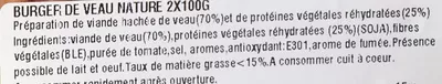 List of product ingredients Le moelleux de Veau - Tendriade Tendriade 2 x 100g