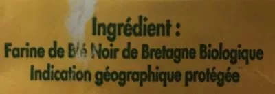 List of product ingredients Farine de blé noir de Bretagne biologique Harpe Noire 500 g