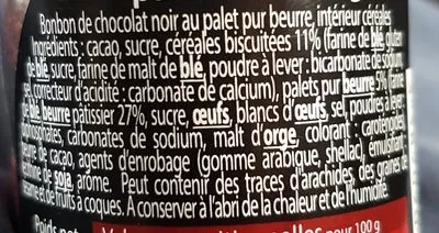 List of product ingredients Croustillants Palets Bretons Chocolat Noir Ty-Gwenn 180 g