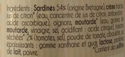 List of product ingredients Rillettes de Sardines aux tomates séchées Le Père Eugène 90 g