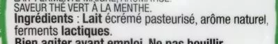 Liste des ingrédients du produit Le Lait Fermenté saveur Thé vert à la menthe Paysan Breton 500 ml