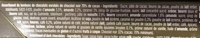 Lista de ingredientes del producto Assortiment noir LES CHEVALIERS D'ARGOUGES ballotin 185 gratuit Chevaliers d'Argouges 185 g