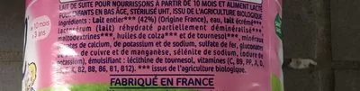 List of product ingredients Eveil croissance bio au lait entier Lactel 