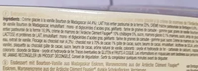 Lista de ingredientes del producto Bûche Glacée Artisanale Vanille Marron Erhard 