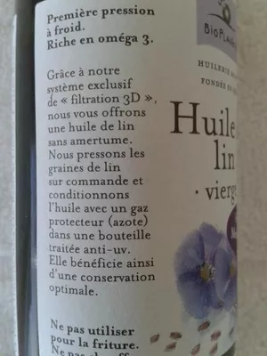 List of product ingredients Huile de lin vierge Bio Planète 250 ml