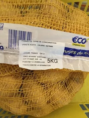 List of product ingredients Filet De 5kg Pomme De Terre Agata Eco+ 5kg
