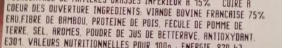 List of product ingredients Hache au boeuf 100g Monier Viandes Produits Élaborés 400 g