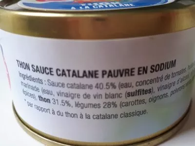 Lista de ingredientes del producto Thon à la catalane  