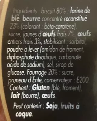 Liste des ingrédients du produit Gâteau Breton aux Pruneaux Antoinette Patisserie 400 g