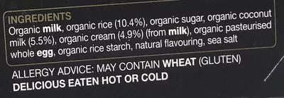 List of product ingredients Divine Rice Coconut Rachel's Organic 150 g