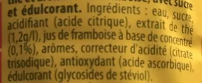 List of product ingredients Ice Tea Saveur Framboise Lipton 1,5 L e