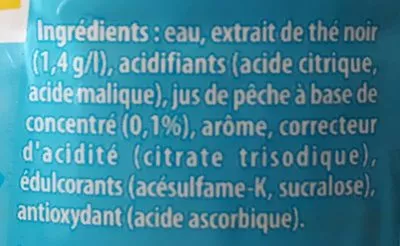 Liste des ingrédients du produit Lipton Ice Tea saveur pêche zéro sucres 1,5 L Lipton 1500 ml