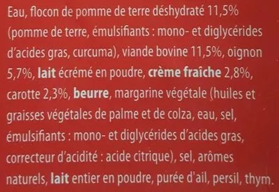 List of product ingredients Hachis Parmentier Surgelé Primel Gastronomie 400 g e