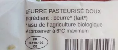 Liste des ingrédients du produit Beurre moulé Natur Avenir 250 g