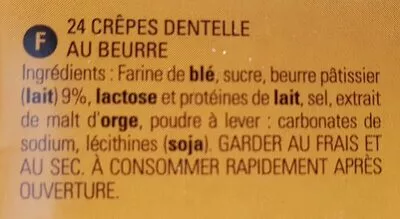 List of product ingredients Crêpe Dentelle de Bretagne Gavottes 125 g