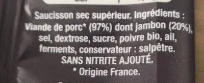 List of product ingredients Le Saucisson Hénaff Hénaff 150 g