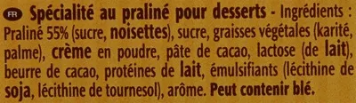 List of product ingredients Pralinoise 55% Poulain, Mondelez e 200 g (20 carreaux 10x20g)