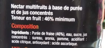 List of product ingredients Jus Fraise Carrefour Sélection, CMI (Carrefour Marchandises Internationales), Groupe Carrefour 1 L