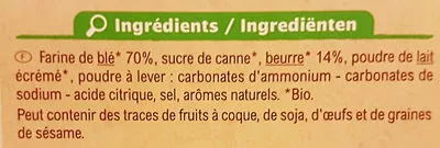 Liste des ingrédients du produit Petit beurre Carrefour 167 g