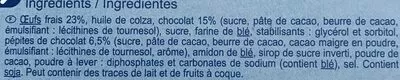Lista de ingredientes del producto Brownie  aux pépites de chocolat Carrefour 240 g