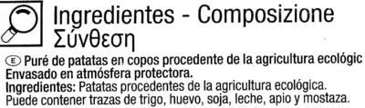Lista de ingredientes del producto Puré de patatas Carrefour bio 250 g (2 X 125 g)