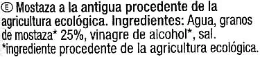 Lista de ingredientes del producto Salsa de mostaza ecológica "Carrefour Bio" A la antigua carrefour bio 210 g