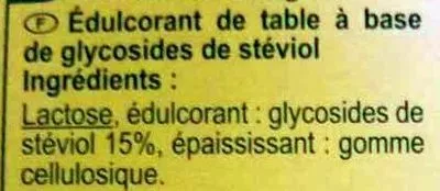 Liste des ingrédients du produit Stévia - Édulcorant Carrefour x 100