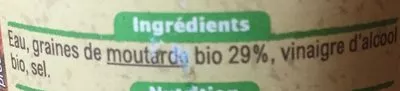 List of product ingredients Moutarde a l'ancienne Carrefour Bio, Carrefour 200 g