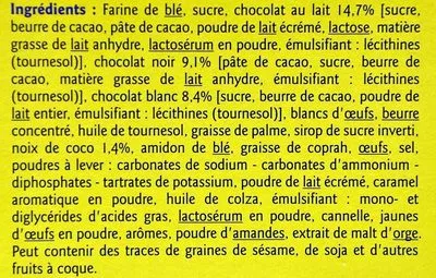 Liste des ingrédients du produit Fins Biscuits Pâtissiers Grand Jury 200 g e