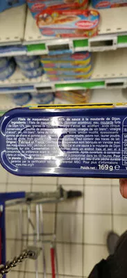 Liste des ingrédients du produit Filets de maquereaux à la moutarde Carrefour 69 g