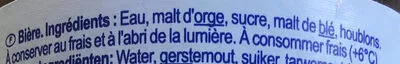 Lista de ingredientes del producto Blonde La Charnue, Interdis 33 cl