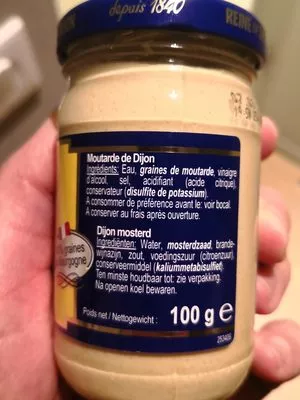 Lista de ingredientes del producto Reine Dijon Most.ex-fuerte 100 Reine de Dijon 
