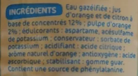 Liste des ingrédients du produit Pulp'orange light Marque repère 1,5l