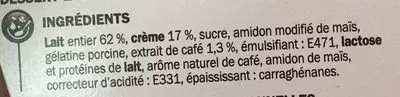 Liste des ingrédients du produit Mousses à la liégeoise au café x 8 Délisse, Marque Repère 640 g