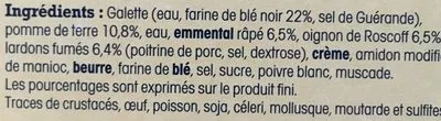 Lista de ingredientes del producto Galette de Sarrasin de Bretagne Recette Paysanne Nos Régions ont du Talent, La Crêpe de Brocéliande 300 g (2 * 150 g)