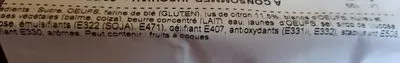List of product ingredients Tartelettes citron meringuées  