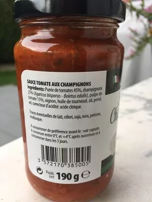 List of product ingredients Sauce tomate champignons  