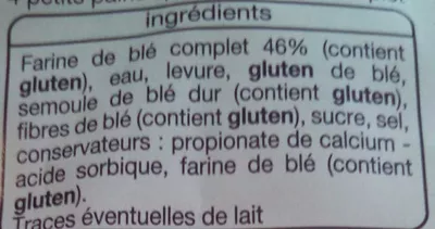 Liste des ingrédients du produit 4 Muffins à toaster Auchan 250 g