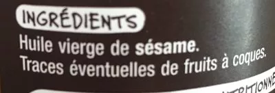 Liste des ingrédients du produit Mmm Huile De Sésame Auchan 250 ml
