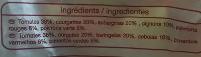 List of product ingredients Legume pour ratatouille Auchan 