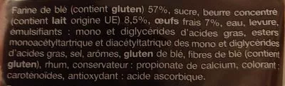 List of product ingredients Brioche tranchée pur beurre Auchan 500 g