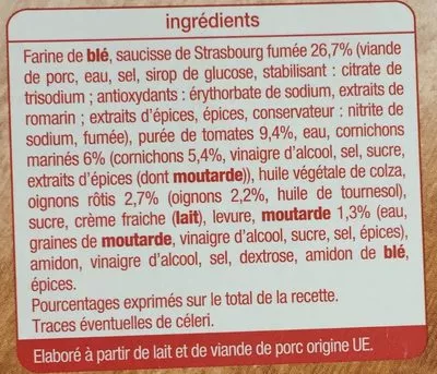 Liste des ingrédients du produit Hot Dog Auchan 300 g (2 * 150 g)