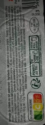 List of product ingredients Mini fromages de chèvre Auchan 6 x 20 g