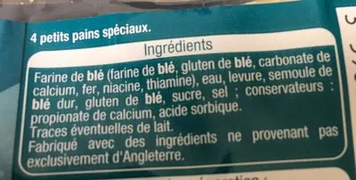 Liste des ingrédients du produit Muffins nature Auchan 250 g e