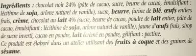Liste des ingrédients du produit Cœur coulant chocolat Bonne maman 160 g (2 * 80g)